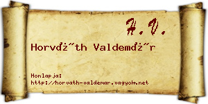 Horváth Valdemár névjegykártya